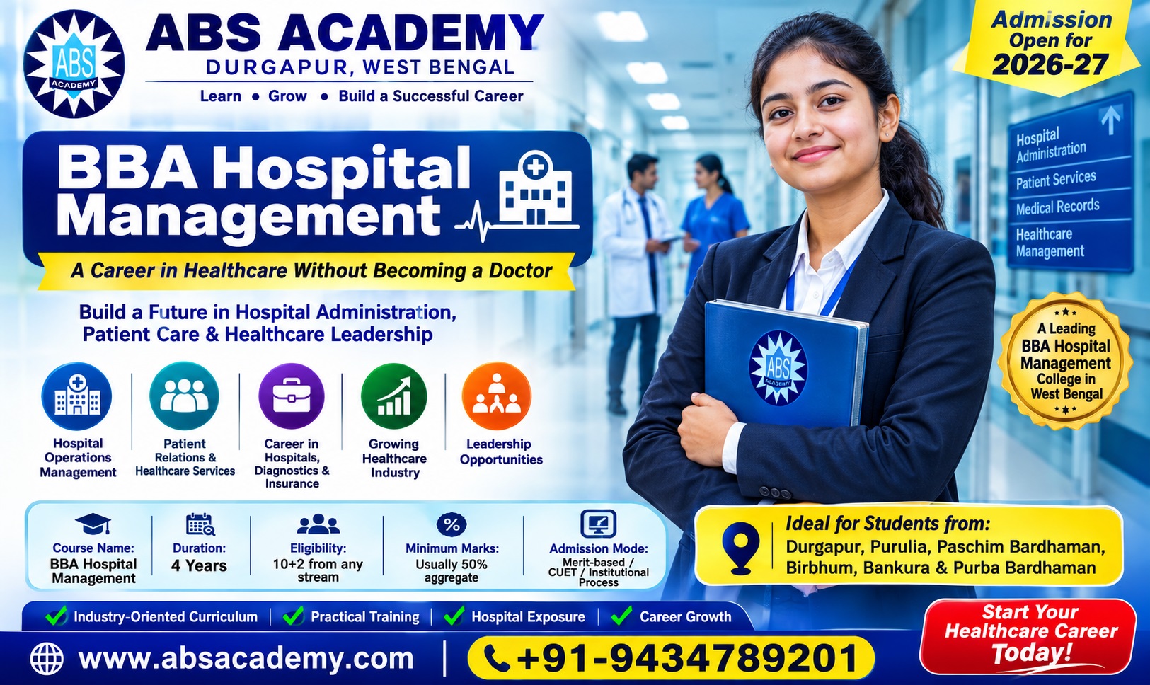 BBA Hospital Management College in West Bengal | ABS Academy